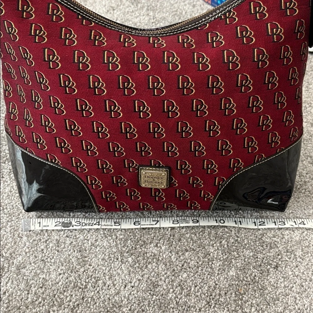 Dooney & Bourke Burgundy and Black Hobo Bag